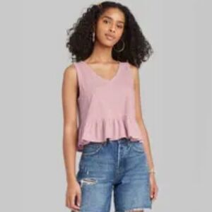 5 for $15 Pink Ruffled Women's Top wild fable